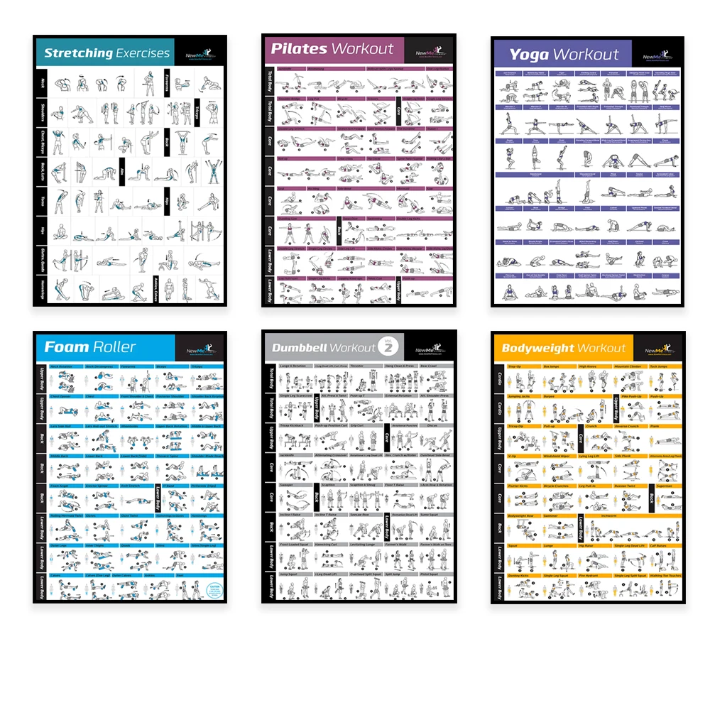 Health Wellness Fitness - Body Exercise Training Chart Workout Home