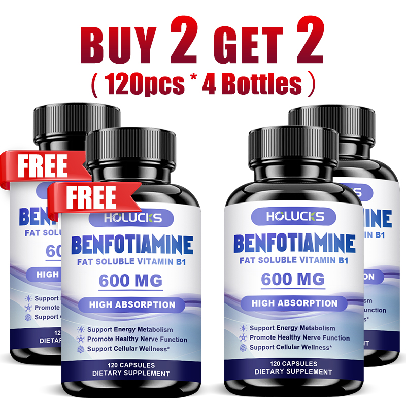 Health Wellness Energy - Benfotiamine Capsules, with Fat-Soluble Vitamin B1,