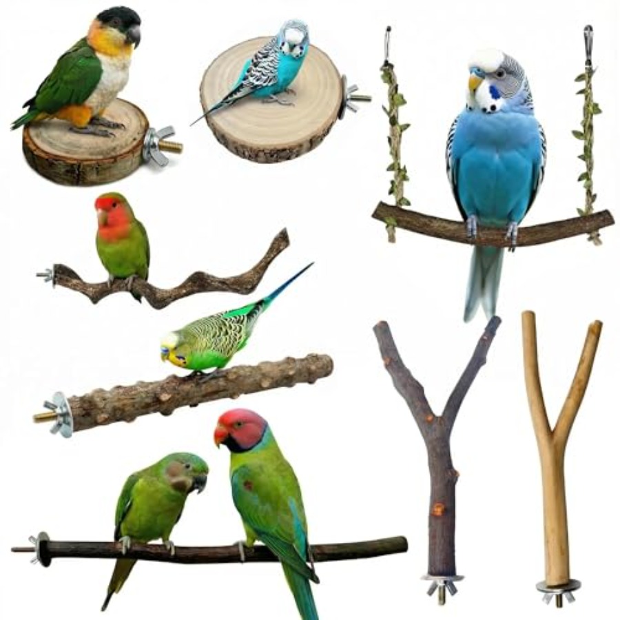 Health & Wellness Fee - 8PCS natural wood bird perches for